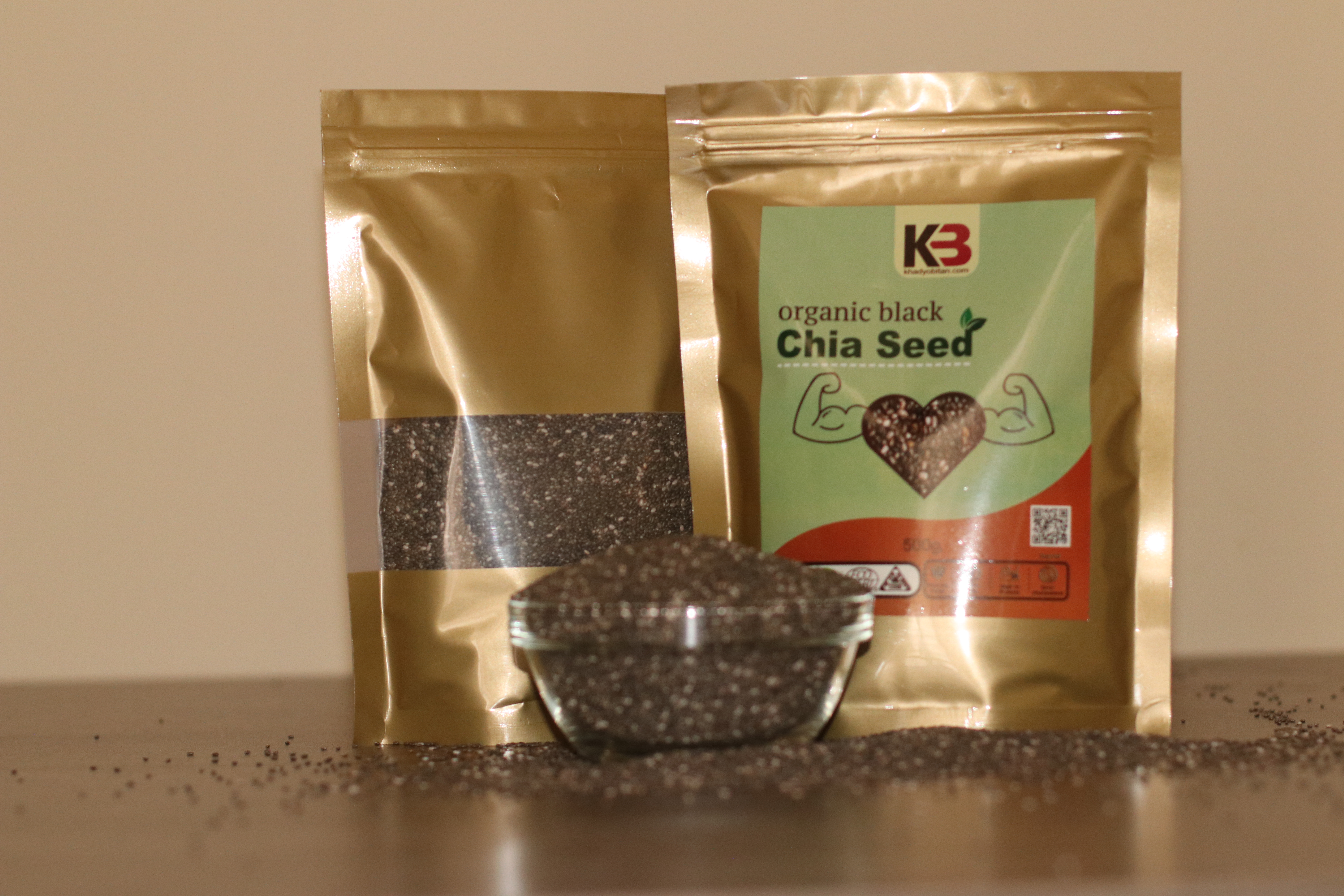 Organic black chia seeds   1kg